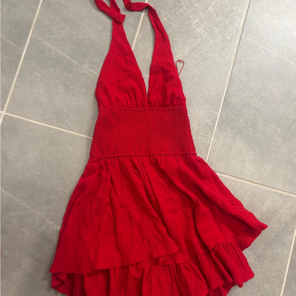 Red Halter Romper